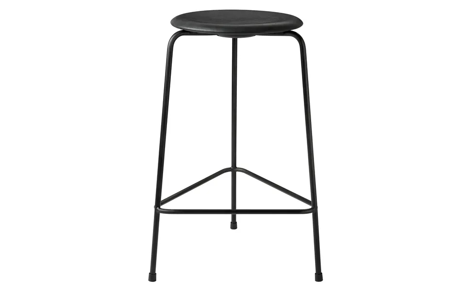 Fritz Hansen High Dot Stool Leather Cowboy Black
