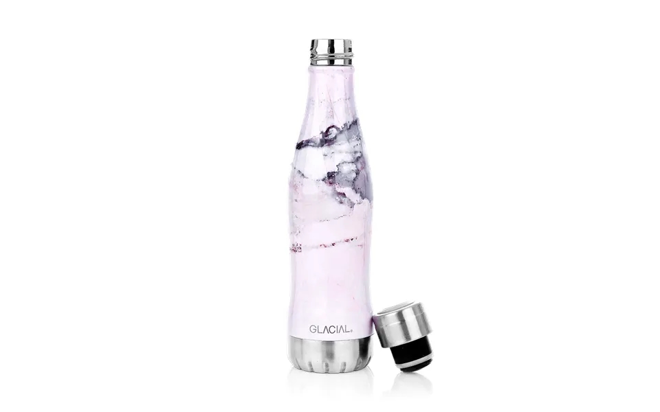 Glacial Glacial Water Bottle 400 Ml Pink Marble