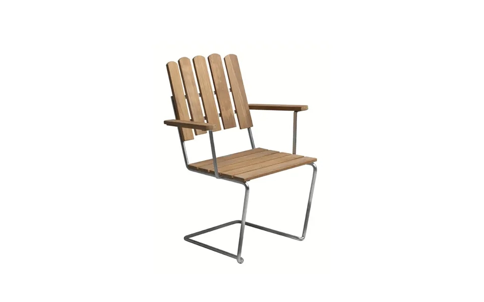Grythyttan Stålmöbler A2 Armchair Teak-hot-dip Galvanized Stand