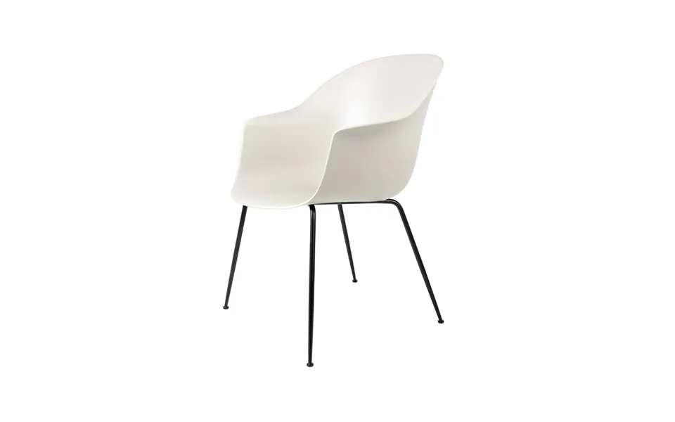 Gubi Bat Chair Alabaster White - Black Steel Legs