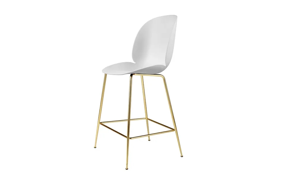Gubi Beetle Barchair Plastic With Brass Legs White