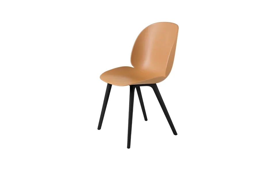 Gubi Beetle Plastic Chair Amber Brown - Black Leg