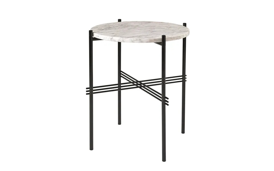 Gubi Ts Table Black Legs O 40 Cm White Marble