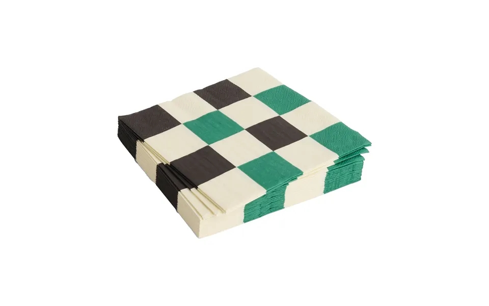 Hay Pattern Lunch Check Napkin 33x33 Cm 20-pack Off White-green-black M
