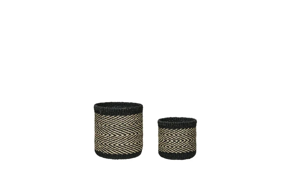 Hübsch Criss Cross Baskets 2-pack Nature-black