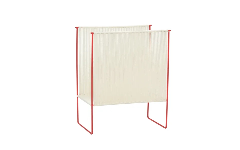 Hübsch Magazine Holder Cotton Cord Metal-nature-red