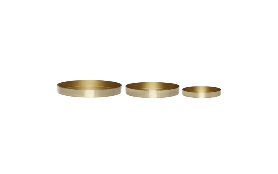 Hübsch Tray 3-pack Metal-brass