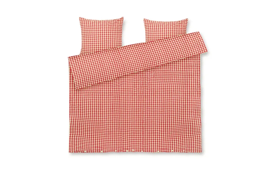 Juna Bæk&bølge Bed Set 220x220 Cm Red-yellow