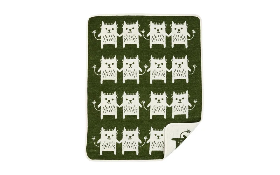 Klippan Yllefabrik Little Me Chenille Blanket Green