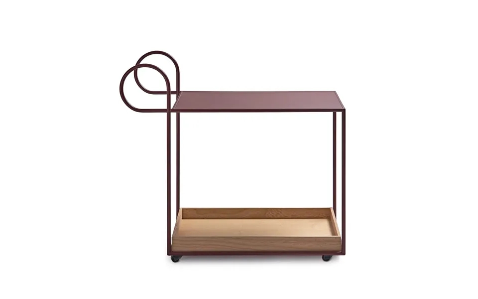 Klong Julius Serving Trolley Red - Oak Tray