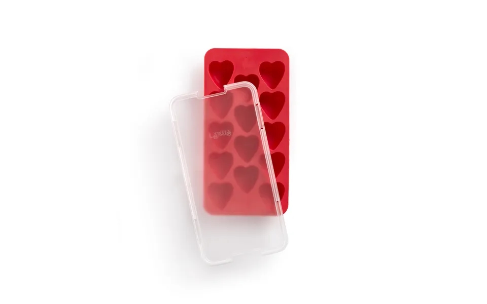 Lékué Lékué Ice Cube Tray With Lid Red Heart