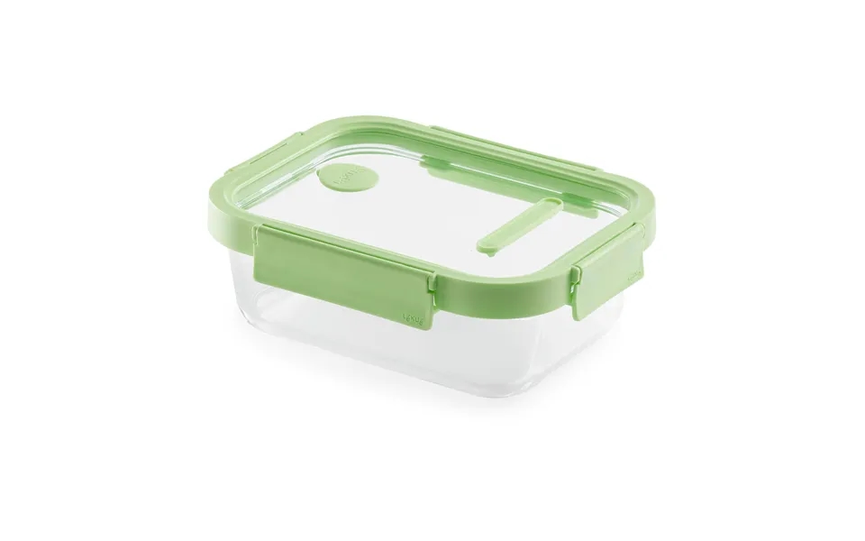 Lékué Lékué Rectangular Lunchbox Glass 0.64 L Green