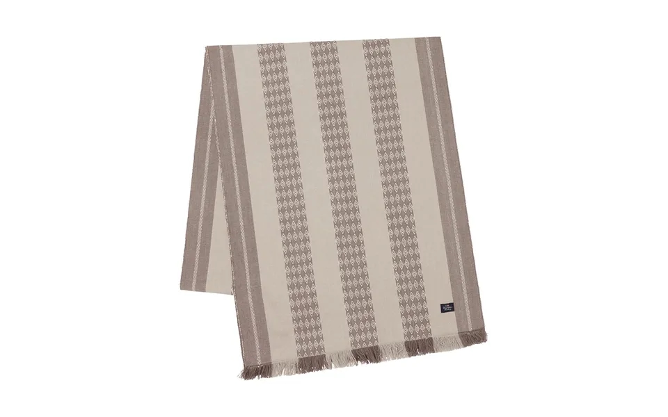 Lexington Jacquard Striped Table Runner 50x350 Cm Beige