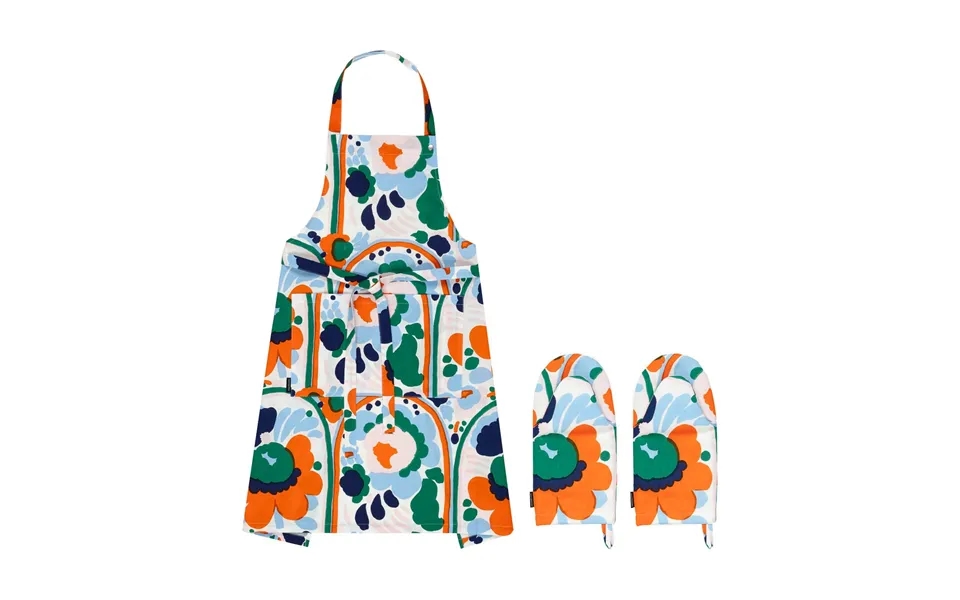 Marimekko Karuselli Textile Set 3 Pieces White-orange-blue-emerald