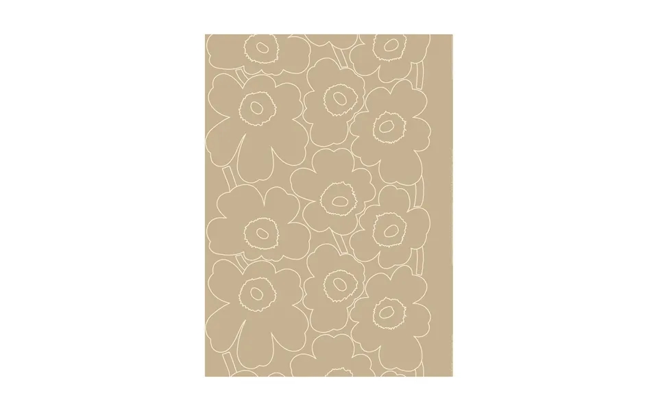 Marimekko Piirto Unikko Fabric Unbleached Linen Linen-white