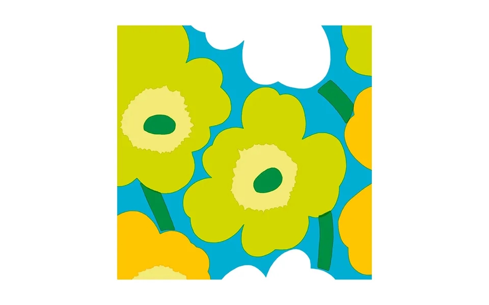 Marimekko Unikko Napkins 33x33 Cm 20-pack Blue-green