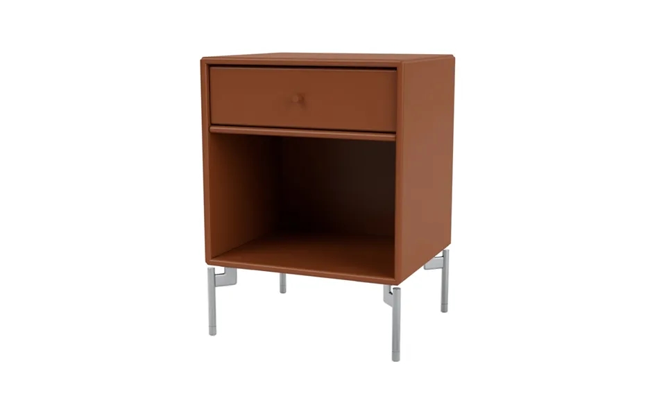 Montana Dream Bedside Table Hazelnut 146 - Chrome Legs