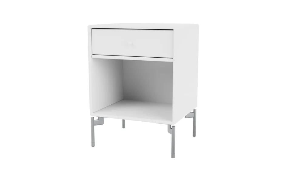 Montana Dream Bedside Table Snow 38 - Chrome Legs