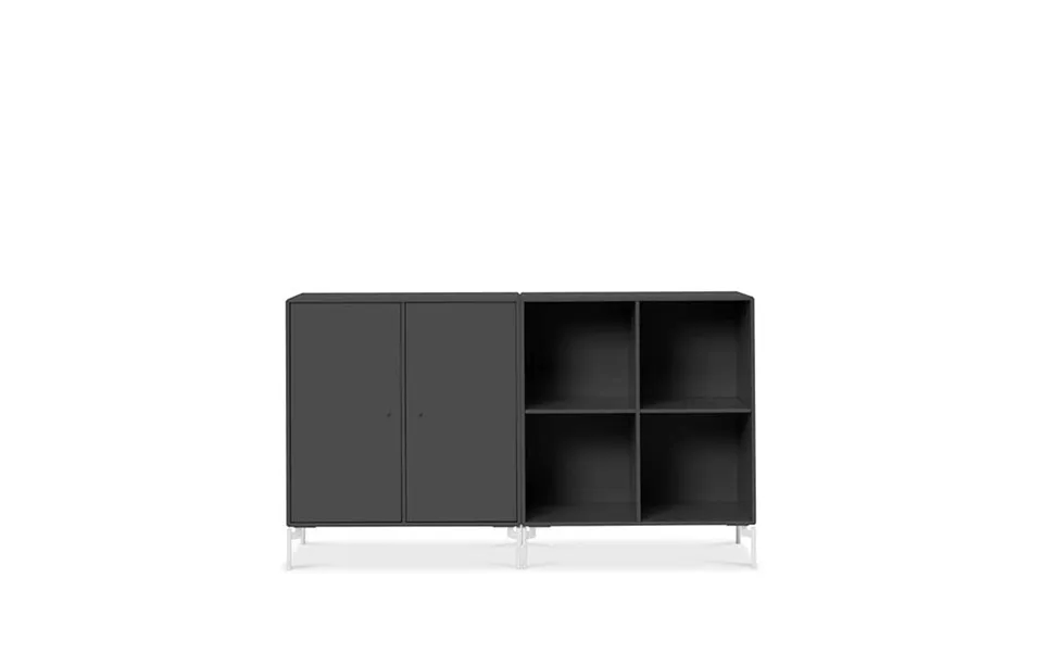 Montana Pair Side Table Anthracite 04 - White Lacquered Legs