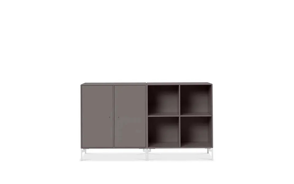 Montana Pair Side Table Coffee 35 - White Lacquered Legs