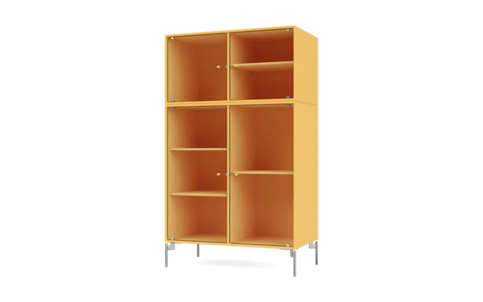 Montana Ripple Iii Display Cabinet 69.6x117.6x38 Cm Acacia-legs Chrome