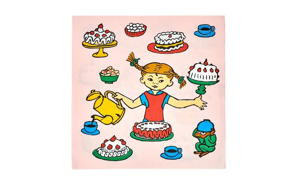 Muurla Pippi Napkins 33x33 Cm 20-pack Birthday