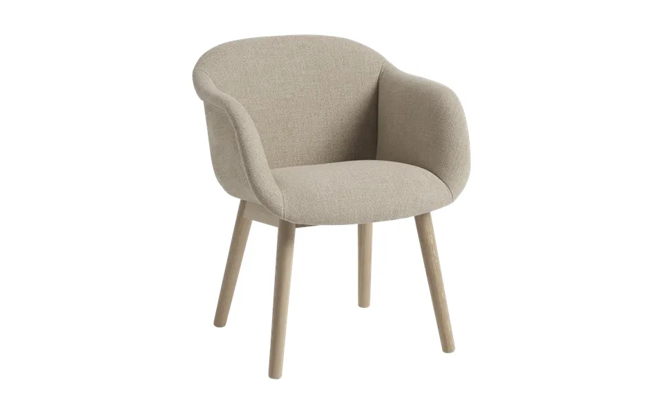 Muuto Fiber Soft Armchair With Wooden Legs Ecriture 240 Oak