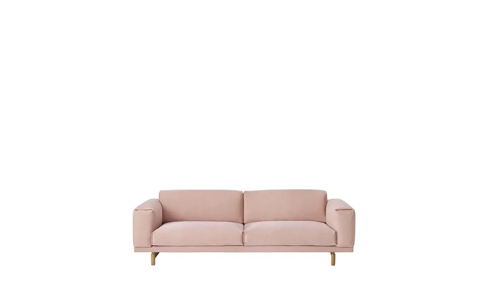 Muuto Rest Sofa 3-seat Fabric Steelcut Trio 515 Rose. Oak Legs