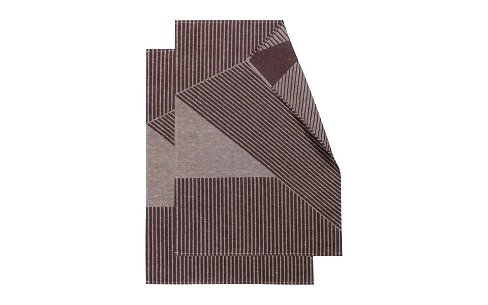 Njrd Stripes Kitchen Towel 47x70 Cm 2-pack Brown-white