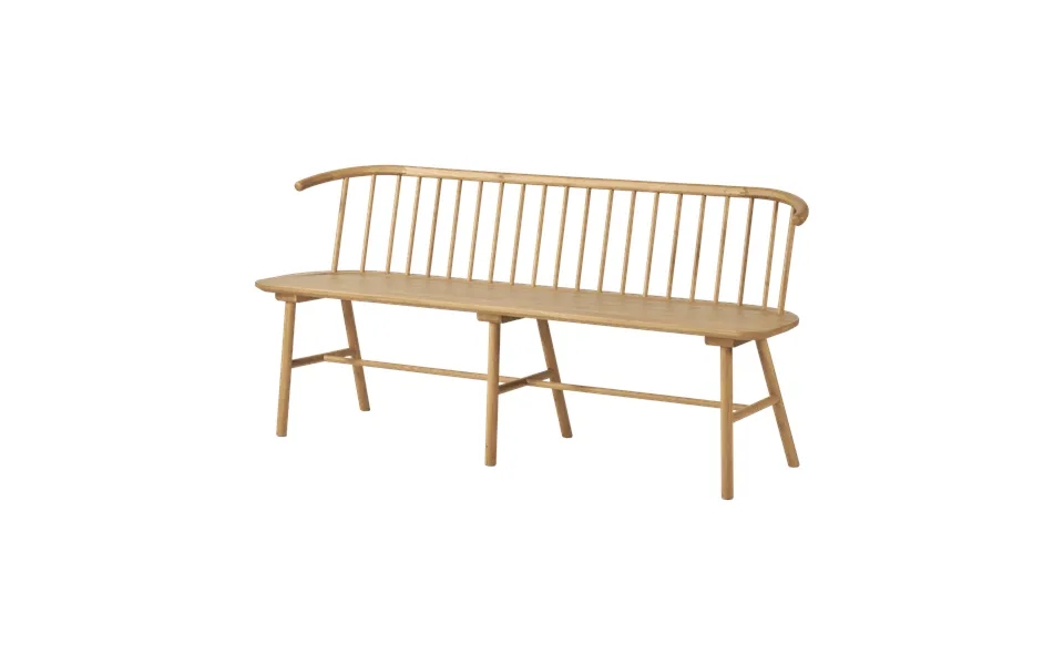 Njrd Vior Bench With Backrest Lacquered Oak