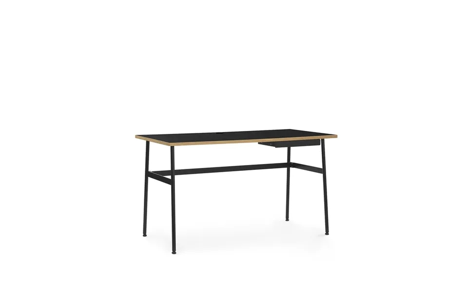 Normann Copenhagen Journal Desk Black Laminate - Black Steel Legs And Drawer