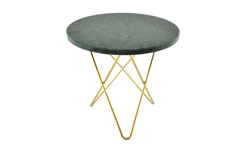 Ox Denmarq Mini O Sideboard Ø40 H37 - Brass Base Green Marble