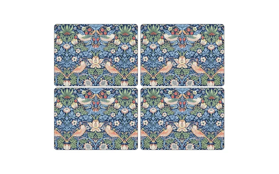 Pimpernel Strawberry Thief Placemats 30x40 Cm 4 Pack Blue