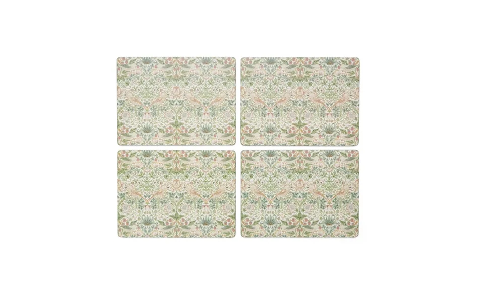Pimpernel Strawberry Thief Placemats 30x40 Cm 4 Pack Green