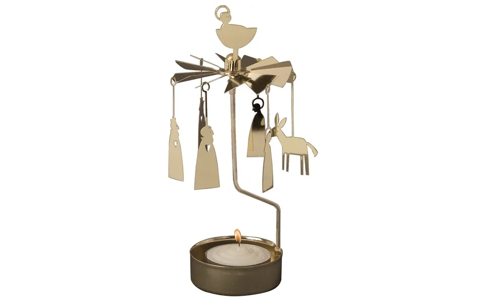 Pluto Design Rotary Candleholder Christmas Manger - Gold