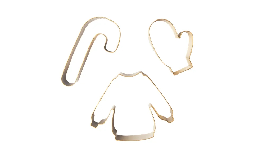 Pluto Design Winter Gingerbread Cutter 3 Pieces Gold