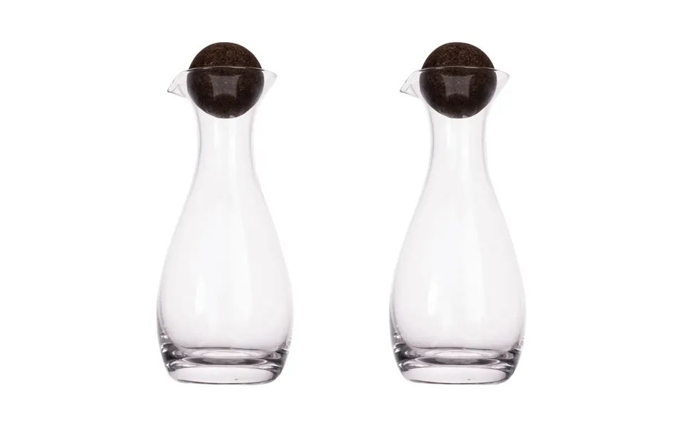 Sagaform Nature Oil Vineger Bottle With Cork Stopper 2-pack 35cl Clear-dark Brown
