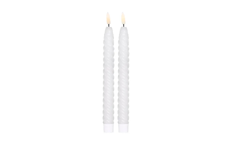 Scandi Essentials Twisted Led-candle 25 Cm 2-pack White