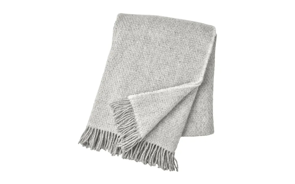 Scandi Living Sandstone Wool Throw 130x180 Cm Light Grey