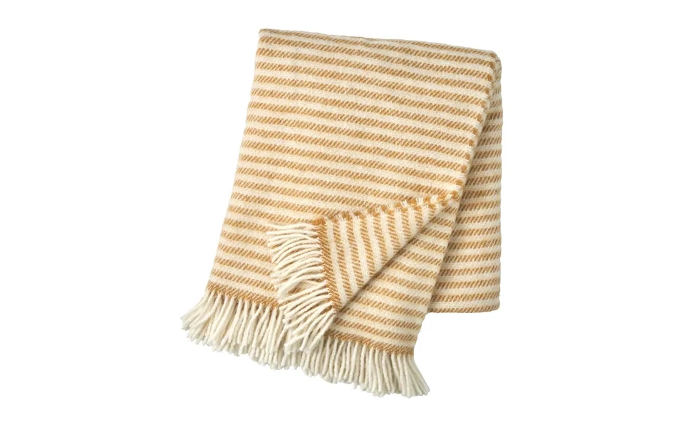 Scandi Living Tidal Wool Throw 130x180 Cm Mustard