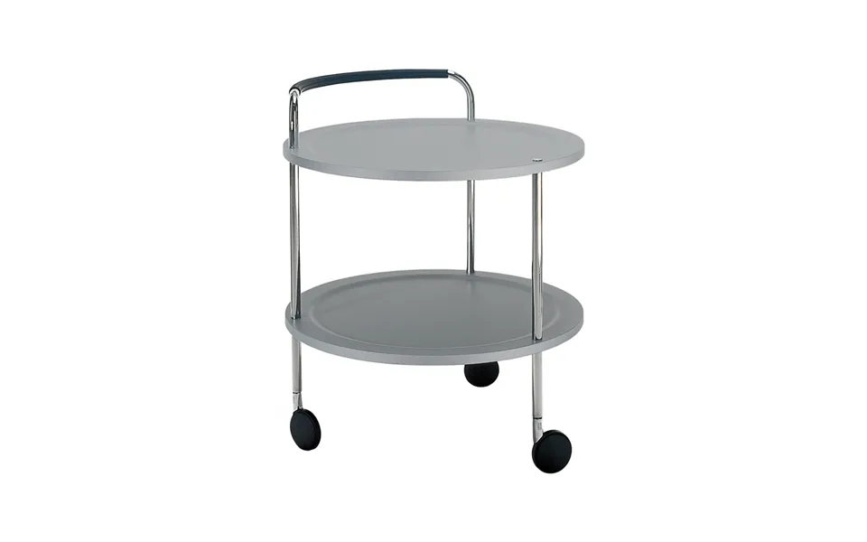 Smd Design Trolley Round Basic Serving Trolley Light Grey - Chrome Frame