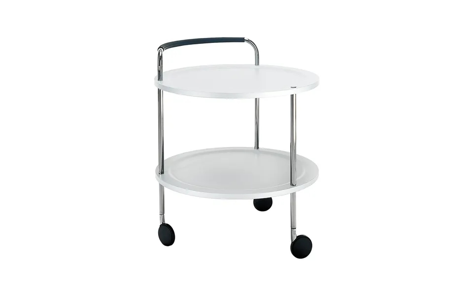 Smd Design Trolley Round Basic Serving Trolley White - Chrome Frame