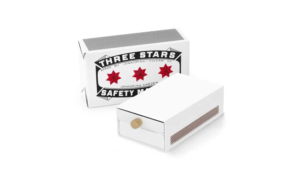 Solstickan Design Three Stars Matchbox Holder Large White