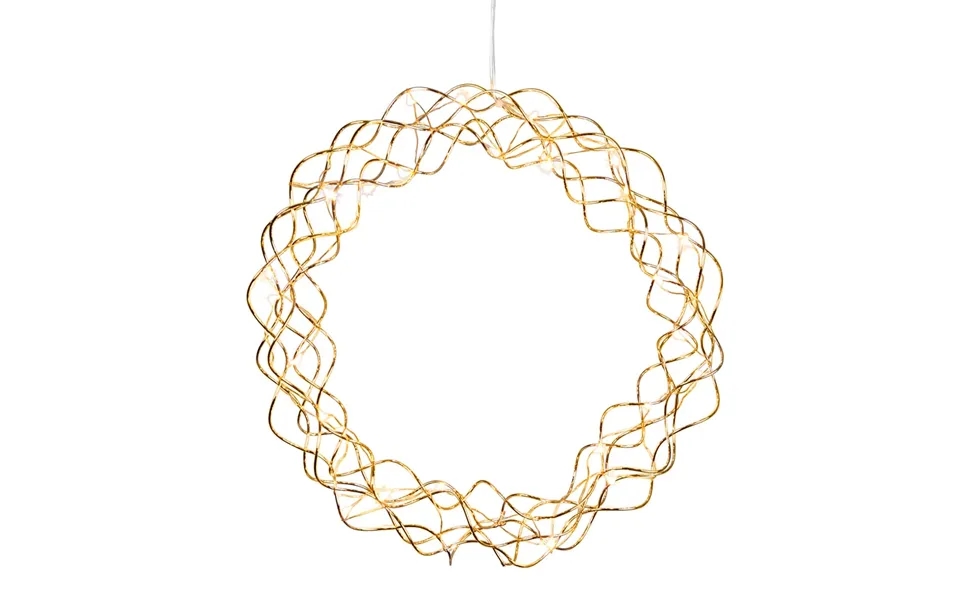 Star Trading Curly Wreath With Led Lights 30 Cm Brass