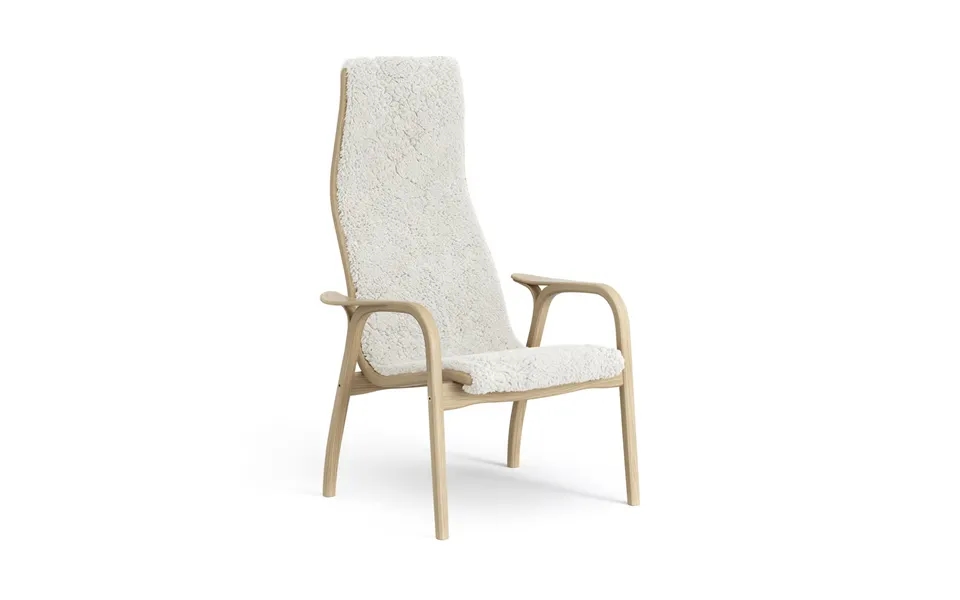 Swedese Lamini Children's Arm Chair Laquered Oak Sheep Skin Off White White