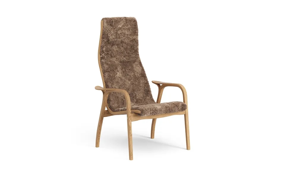 Swedese Lamino Arm Chair Oiled Oak Sheep Skin Sahara Nougat Brown