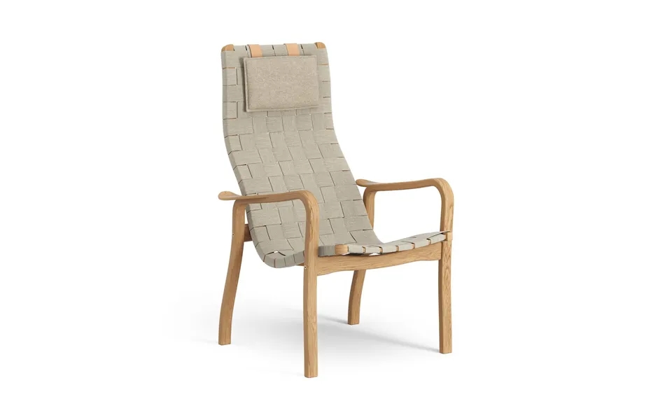 Swedese Primo Arm Chair High With Neck Cushion Oiled Oak Natural