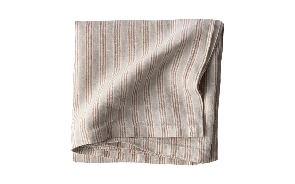 Tell Me More Tablecloth Linen 175x175 Cm Hazelnut Stripe