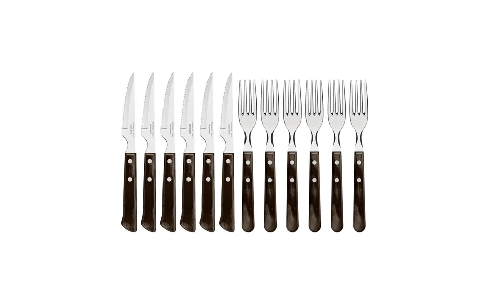 Tramontina Churrasco Steak Knives 12 Pieces Brown-shiny