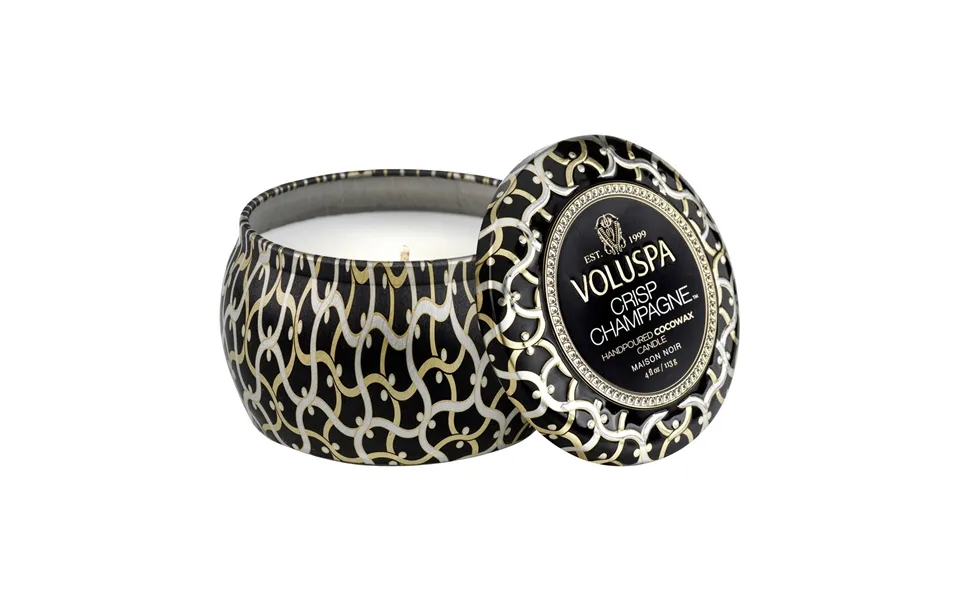 Voluspa Maison Noir Mini Tin Scented 25 Hours Crisp Champagne